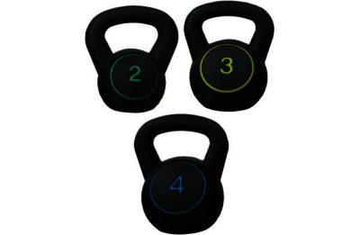Reebok Vinyl Kettlebells Weight Set - 2kg, 3kg & 4kg